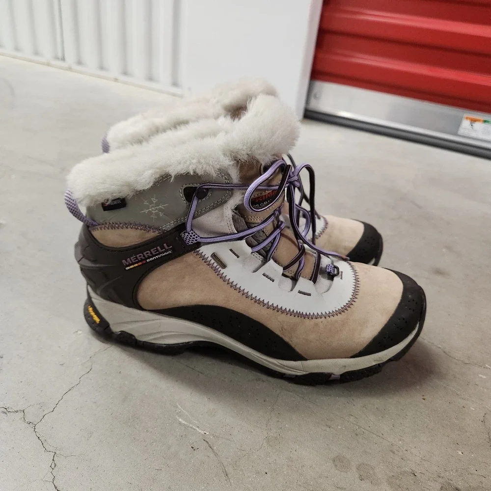 Merrell Polartec Continuum Thermo Waterproof Brindle Boot JB87630 Womens 10 FLAW